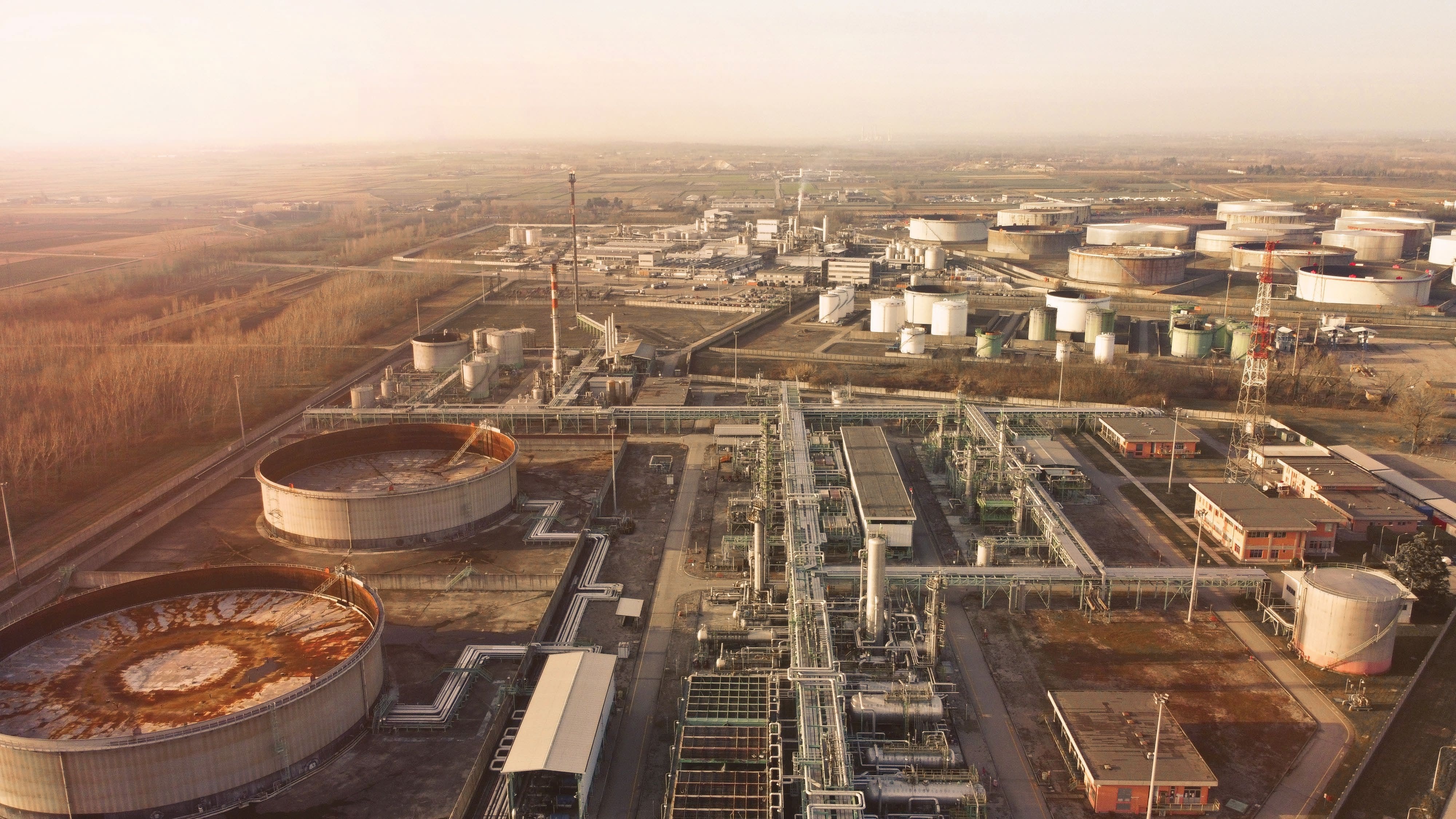 Industrial facility aerial view